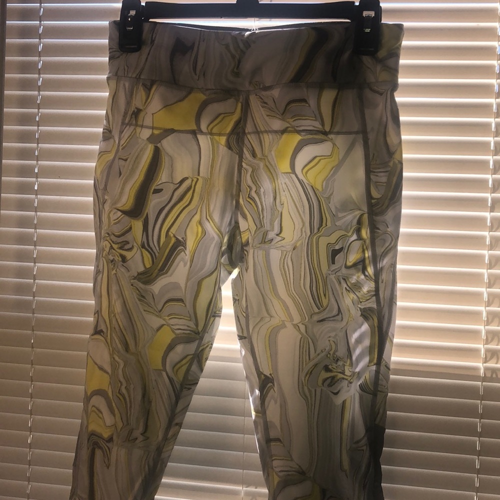 Yellow white and grey leggings